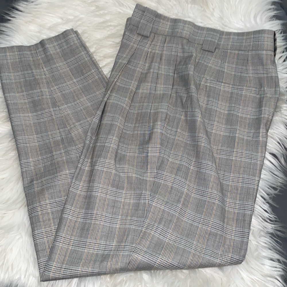 LAFAYETTE 148 wool blend plaid slacks